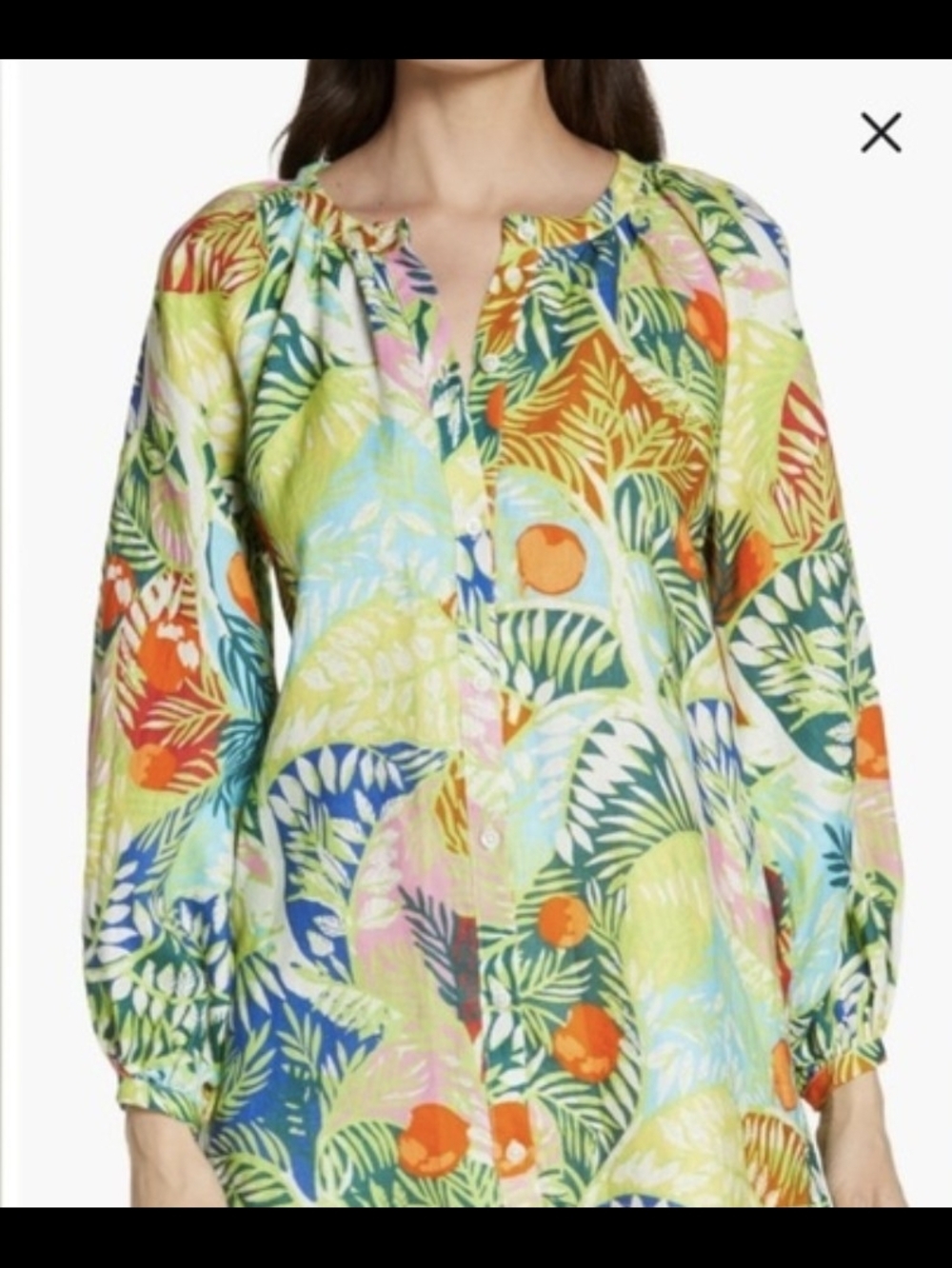 STAUD Vincent Linen Capri Tree Print Tunic